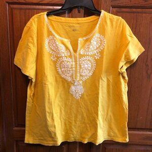 Tommy Hilfiger Women's yellow women's short sleeved t-shirt size XL